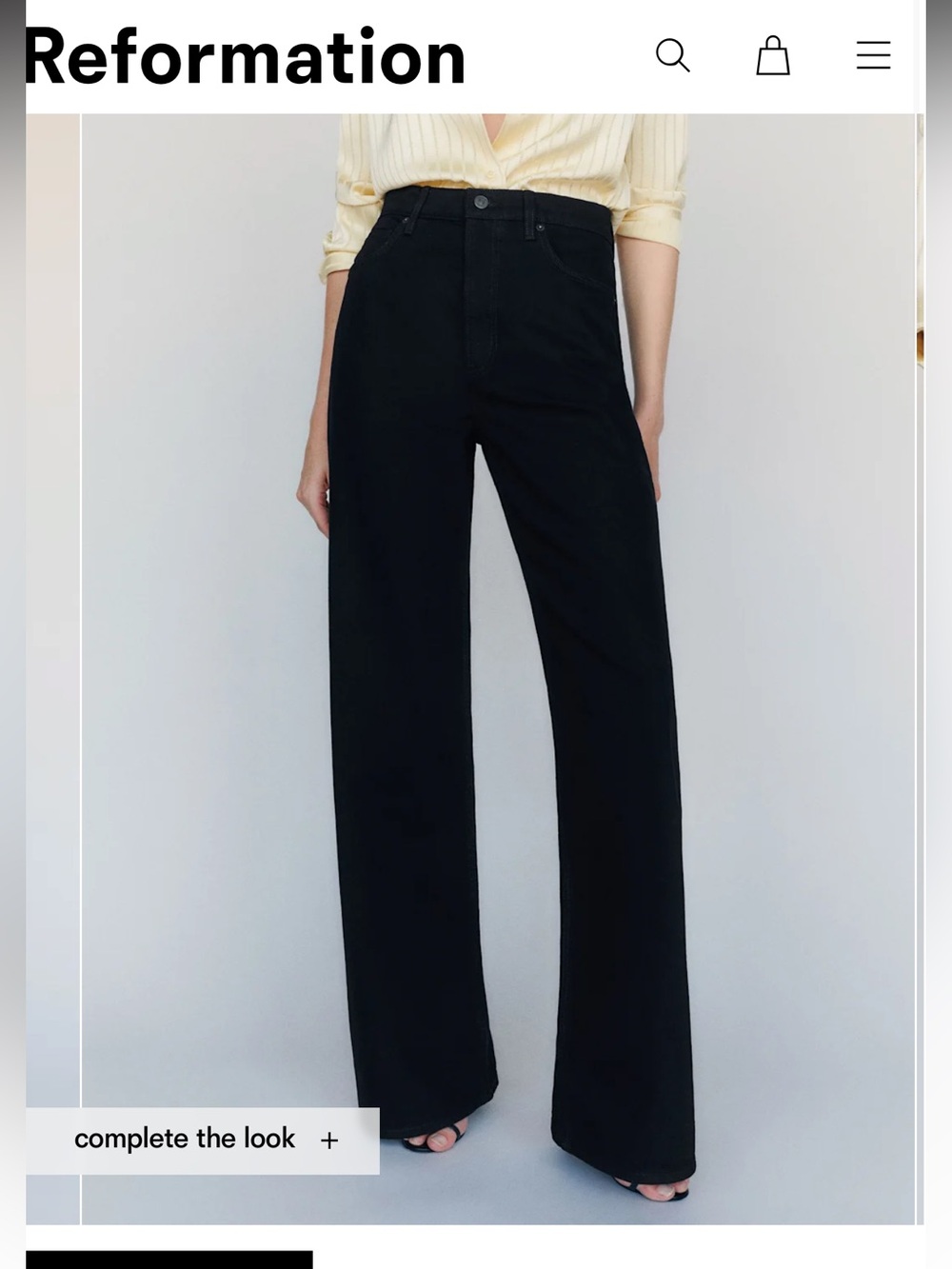 Reformation High Rise Slouchy Wide Leg Cary Jean